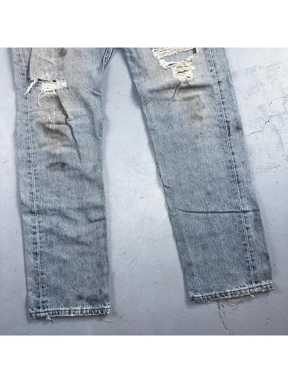 Levis 501 Vintage 90s USA XX Straight Leg Jeans Blue Thrashed 34x34 Act 33x32